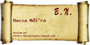 Becza Nóra névjegykártya